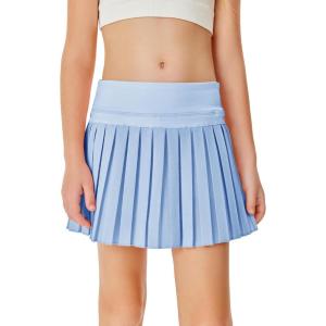 Haloumoning Girls Pleated Skirts with Shorts Athletic Tennis Skorts Sport Performance Skirt with Pockets 4-14 Years(Blue)