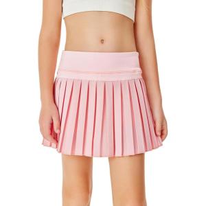 Haloumoning Girls Pleated Skirts with Shorts Athletic Tennis Skorts Sport Performance Skirt with Pockets 4-14 Years(Pink)