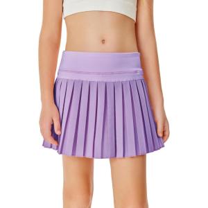 Haloumoning Girls Pleated Skirts with Shorts Athletic Tennis Skorts Sport Performance Skirt with Pockets 4-14 Years(Purple)