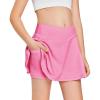 Girls Tennis Skirt with Pockets Shorts Crossover High Waisted Athletic Skorts Workout Golf Running Skirts(Hot Pink)