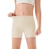 Haloumoning Girls Athletic Shorts Kids High Waisted Yoga Dance Biker Shorts Comfy Gymnastics Shorts 5-14Y(Nude)