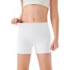 Haloumoning Girls Athletic Shorts Kids High Waisted Yoga Dance Biker Shorts Comfy Gymnastics Shorts 5-14Y(White)