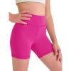 Haloumoning Girls Athletic Shorts Kids Workout High Waisted Volleyball Shorts Yoga Dance Gymnastics Shorts(Hot Pink)