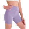 Haloumoning Girls Athletic Shorts Kids Workout High Waisted Volleyball Shorts Yoga Dance Gymnastics Shorts(Light Purple)