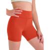 Haloumoning Girls Athletic Shorts Kids Workout High Waisted Volleyball Shorts Yoga Dance Gymnastics Shorts(Orange)