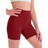 Haloumoning Girls Athletic Shorts Kids Workout High Waisted Volleyball Shorts Yoga Dance Gymnastics Shorts(Wine Red)