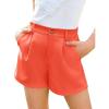 Haloumoning Girls Shorts Kids Summer Elastic Waist Wide Leg Casual Uniform Shorts with Pockets 5-14 Years(Orange)