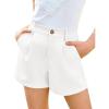 Haloumoning Girls Shorts Kids Summer Elastic Waist Wide Leg Casual Uniform Shorts with Pockets 5-14 Years(White)