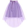 Haloumoning Girls Tulle Skirts Kids Elastic Waist A-line High Low Mesh Tutu Skirt with Belt 5-14 Years(Light Purple)