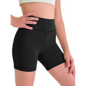 Haloumoning Girls Athletic Shorts Kids Workout High Waisted Volleyball Shorts Yoga Dance Gymnastics Shorts(Black)