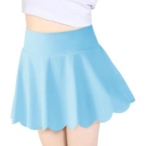 Haloumoning Girls Skorts Flowy Butterfly Athletic Shorts Kids A Line Pleated Tennis Golf Skirts with Pockets(Sky Blue)