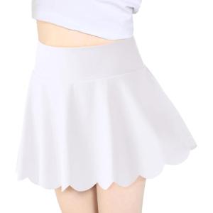 Haloumoning Girls Skorts Flowy Butterfly Athletic Shorts Kids A Line Pleated Tennis Golf Skirts with Pockets(White)