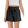 Haloumoning Girls High Waisted Shorts Kids Ruffle Summer Dress Shorts with Pockets 5-14 Years(Black)