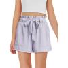Haloumoning Girls High Waisted Shorts Kids Ruffle Summer Dress Shorts with Pockets 5-14 Years(Light Purple)