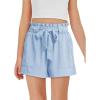 Haloumoning Girls High Waisted Shorts Kids Ruffle Summer Dress Shorts with Pockets 5-14 Years(Sky Blue)