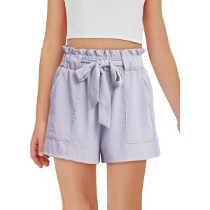 Haloumoning Girls High Waisted Shorts Kids Ruffle Summer Dress Shorts with Pockets 5-14 Years(Light Purple)