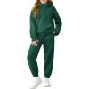 Girls 2 Piece Outfits Sweatsuit Kids Fleece Half Zip Hoodies Sweatshirt and Sweatpants Set with Pockets(Dark Green)