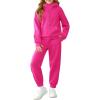 Girls 2 Piece Outfits Sweatsuit Kids Fleece Half Zip Hoodies Sweatshirt and Sweatpants Set with Pockets(Hot Pink)