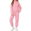 Girls 2 Piece Outfits Sweatsuit Kids Fleece Half Zip Hoodies Sweatshirt and Sweatpants Set with Pockets(Pink)