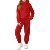 Girls 2 Piece Outfits Sweatsuit Kids Fleece Half Zip Hoodies Sweatshirt and Sweatpants Set with Pockets(Red)