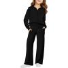 Haloumoning Girls 2 Piece Outfits Sweatsuit Half Zip Long Sleeve Sweatshirts Sweatpants Tracksuit Sets 5-14 years(Black)