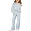 Haloumoning Girls 2 Piece Outfits Sweatsuit Half Zip Long Sleeve Sweatshirts Sweatpants Tracksuit Sets 5-14 years(Blue)