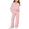 Haloumoning Girls 2 Piece Outfits Sweatsuit Half Zip Long Sleeve Sweatshirts Sweatpants Tracksuit Sets 5-14 years(Pink)