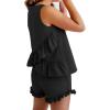 Haloumoning Girls Summer Clothing Sets Ruffle Tank Tops and Shorts Cute 2 Piece Outfits 3-10 Years(Black)