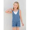 Haloumoning Girls Denim Overall Shorts Kids Summer Adjustable Straps Jumpsuits Jeans Shortalls 5-14 Years(Light Blue)