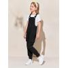 Haloumoning Girls Overalls Kids Casual Sleeveless Jumpsuits Harem Pants Rompers with Pockets 5-14 Years(Black)
