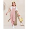 Haloumoning Girls Overalls Kids Casual Sleeveless Jumpsuits Harem Pants Rompers with Pockets 5-14 Years(Pink)