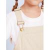 Haloumoning Girls Corduroy Overall Shorts Kids Cute Romper Shortalls with Pockets 5-14 Years(Apricot)