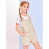 Haloumoning Girls Corduroy Overall Shorts Kids Cute Romper Shortalls with Pockets 5-14 Years(Apricot)