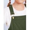 Haloumoning Girls Corduroy Overall Shorts Kids Cute Romper Shortalls with Pockets 5-14 Years(Army Green)