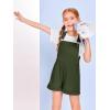 Haloumoning Girls Corduroy Overall Shorts Kids Cute Romper Shortalls with Pockets 5-14 Years(Army Green)