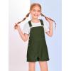 Haloumoning Girls Corduroy Overall Shorts Kids Cute Romper Shortalls with Pockets 5-14 Years(Army Green)