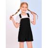 Haloumoning Girls Corduroy Overall Shorts Kids Cute Romper Shortalls with Pockets 5-14 Years(Black)