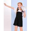 Haloumoning Girls Corduroy Overall Shorts Kids Cute Romper Shortalls with Pockets 5-14 Years(Black)