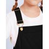 Haloumoning Girls Corduroy Overall Shorts Kids Cute Romper Shortalls with Pockets 5-14 Years(Black)