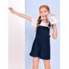 Haloumoning Girls Corduroy Overall Shorts Kids Cute Romper Shortalls with Pockets 5-14 Years(Navy Blue)