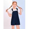 Haloumoning Girls Corduroy Overall Shorts Kids Cute Romper Shortalls with Pockets 5-14 Years(Navy Blue)