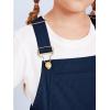 Haloumoning Girls Corduroy Overall Shorts Kids Cute Romper Shortalls with Pockets 5-14 Years(Navy Blue)