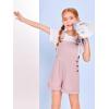 Haloumoning Girls Corduroy Overall Shorts Kids Cute Romper Shortalls with Pockets 5-14 Years(Pink)