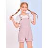 Haloumoning Girls Corduroy Overall Shorts Kids Cute Romper Shortalls with Pockets 5-14 Years(Pink)