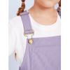 Haloumoning Girls Corduroy Overall Shorts Kids Cute Romper Shortalls with Pockets 5-14 Years(Purple)
