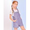 Haloumoning Girls Corduroy Overall Shorts Kids Cute Romper Shortalls with Pockets 5-14 Years(Purple)