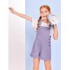 Haloumoning Girls Corduroy Overall Shorts Kids Cute Romper Shortalls with Pockets 5-14 Years(Purple)
