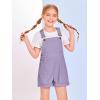 Haloumoning Girls Corduroy Overall Shorts Kids Cute Romper Shortalls with Pockets 5-14 Years(Purple)