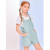 Haloumoning Girls Corduroy Overall Shorts Kids Cute Romper Shortalls with Pockets 5-14 Years(Sky Blue)