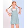 Haloumoning Girls Corduroy Overall Shorts Kids Cute Romper Shortalls with Pockets 5-14 Years(Sky Blue)